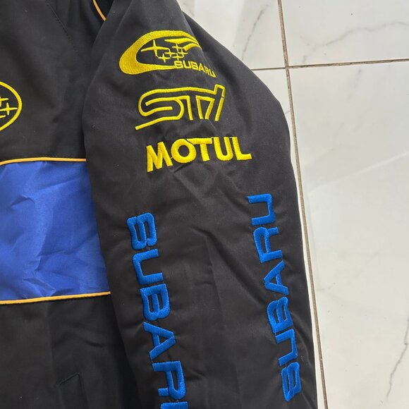 Subaru Rally Racing Jacket Black and Blue – Vintage Embroidered Bomber - Picture 5 of 7